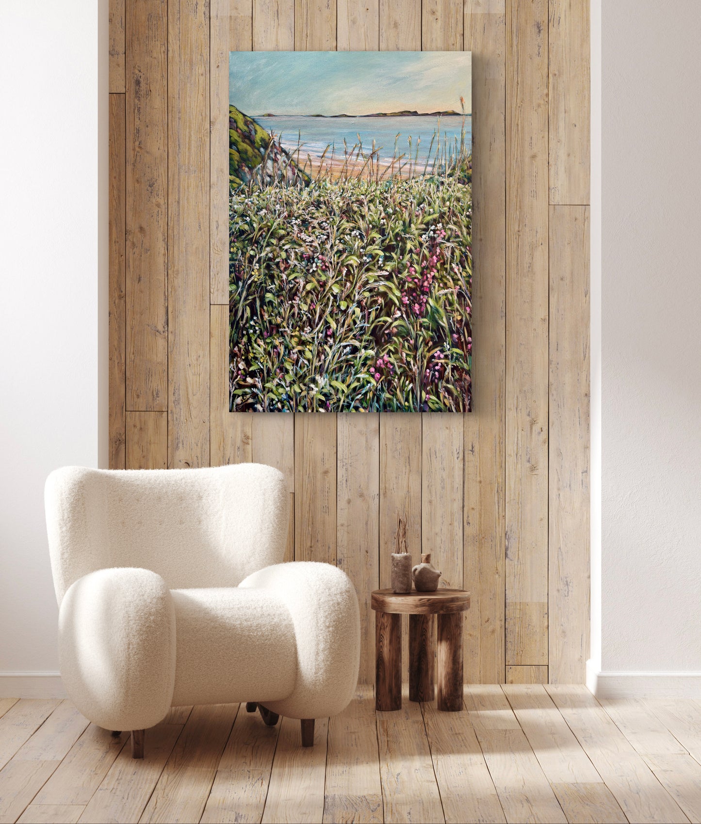 “Sunny days” 61 cm x 91 cm Deep edge canvas with painted edges. Hooks and cord attached, ready to hang on your wall ! X